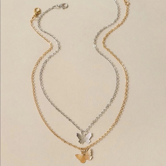 2 Pc. Butterfly Charm Necklaces - Picture 2 of 4